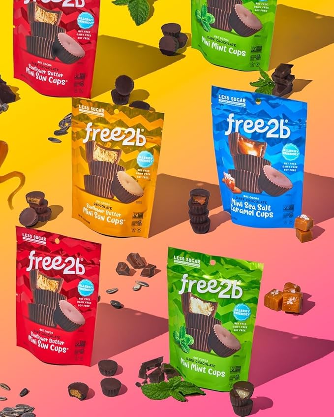 Free2b Mint Cups Safe for School and Allergy Friendly Gluten-Free Dairy-Free Nut-Free and Soy-Free 2-Cup Packages (Pack of 12 Mint)