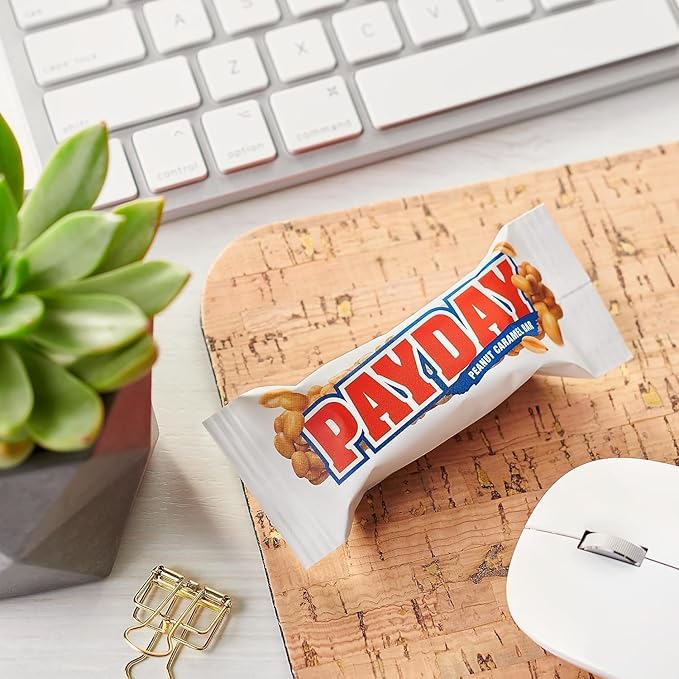 PayDay Fun Size Candy Bars - 40 Individually Wrapped Candy Bars - Bulk PayDay Peanut &amp Caramel Candy - Bulk Candy Perfect for Parties and Office Snacks - Bulk Candy Bag - 40 Pieces