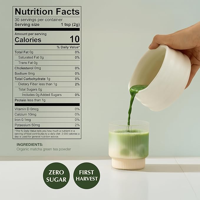 Encha Matcha - Ceremonial Grade Matcha Powder Organic First Harvest Japanese Green Tea Powder From Uji Japan (60g/2.12oz)