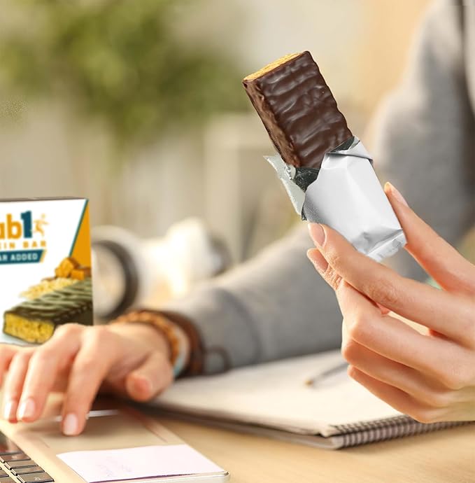 Grab1 Sugar Free Protein Bars Caramel Crunch (3 Pack- 12 Bars) | Delicious and Nutritious | Low Calorie | Only 1g Sugar