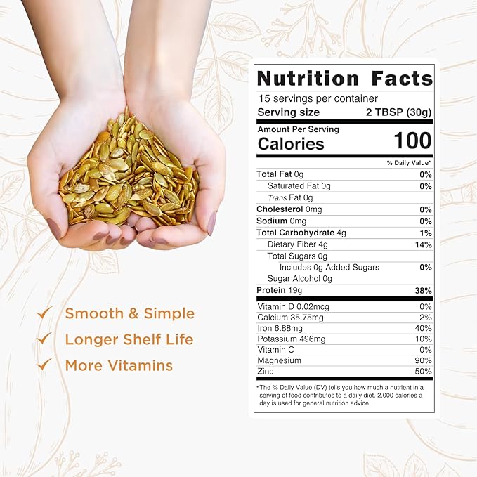 Probase Nutrition Pumpkin Seed Protein Powder Unsweetened Plant-Based Pumpkin Protein Powder Ideal for Post-Activity Support Pumpkin Powder is Rich in Omega 3 6 9 | 1 lb Cold Pressed
