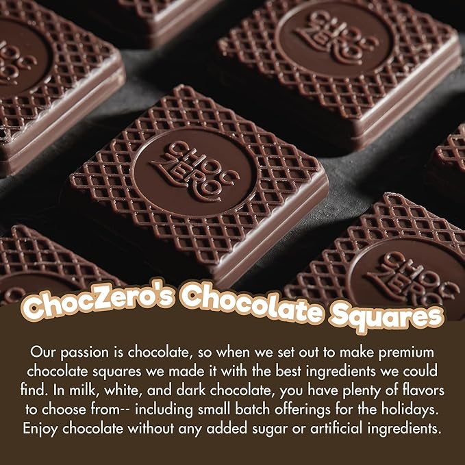 ChocZero Dark Chocolate Orange Squares Sugar Free Vegan Low Carb High Fiber Keto Friendly No Sugar Alcohols (4 Count 3.2oz Boxes)