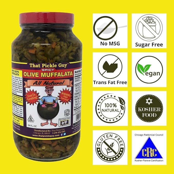 That Pickle Guy New Orleans Style Classic Olive Muffalata Spicy All Natural 24-ounce