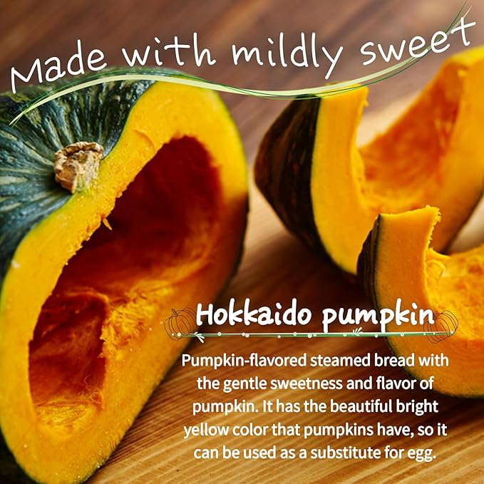 3 Packs (3 x 2.8oz) GMO-Free Japanese Steamed Bun Sorghum Flour Mix Gluten-Free Microwaveable (3 x 2.8oz Pumpkin)