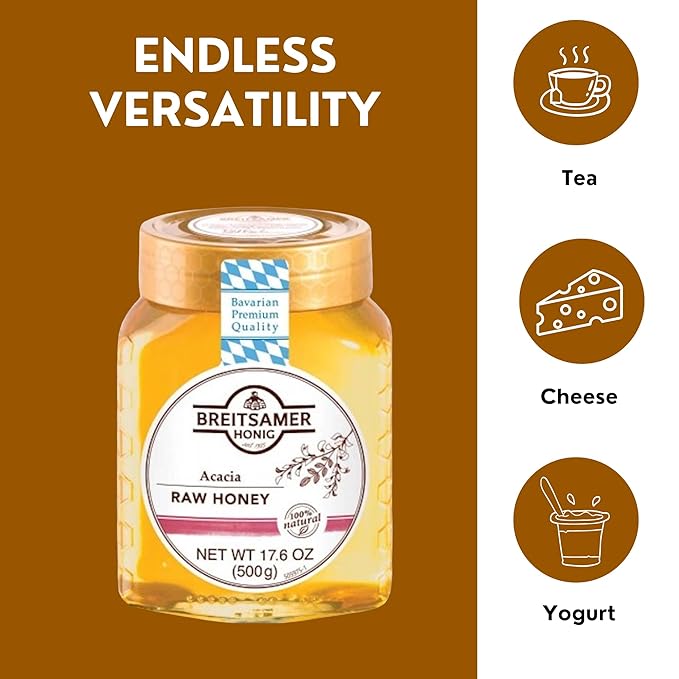 Breitsamer Acacia Raw Honey 17.6 oz (2 Pack)