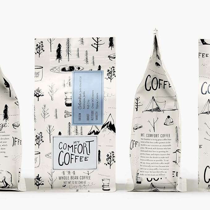 Mt. Comfort Coffee Guatemala Medium Roast &amp Colombia Full City Roast 12 oz Bag (Pack of 2) - Flavor Notes of Chocolate and Caramel - Roasted Whole Beans