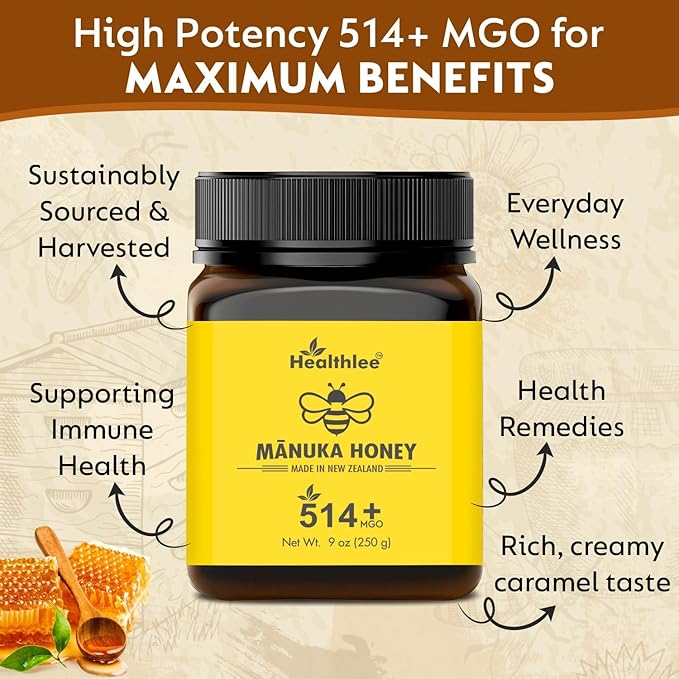 Manuka honey 514+ MGO | New Zealand Honey | High grade |Monofloral honey 8.8oz /250 gram
