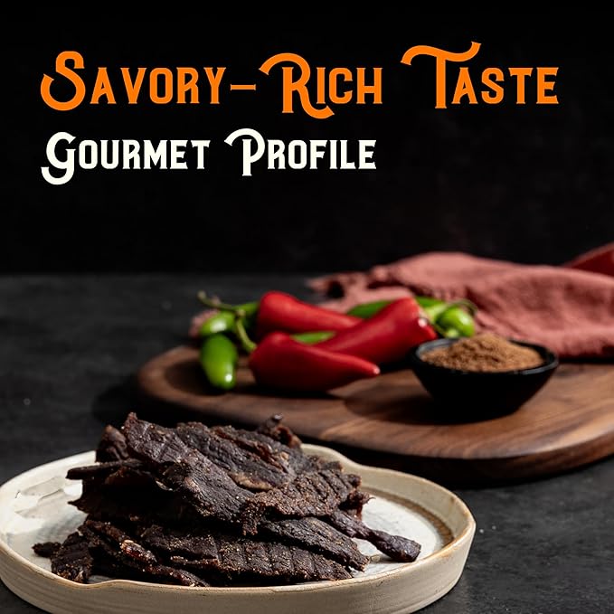 Meat Artisan Jerky Variety Pack - Wagyu Beef (4 Flavors) &amp Applewood Bacon High Protein Snack - Gluten Free No MSG - Steakhouse Jalapeño BBQ Sweet Heat &amp Applewood Bacon - 3oz (85g) Each P