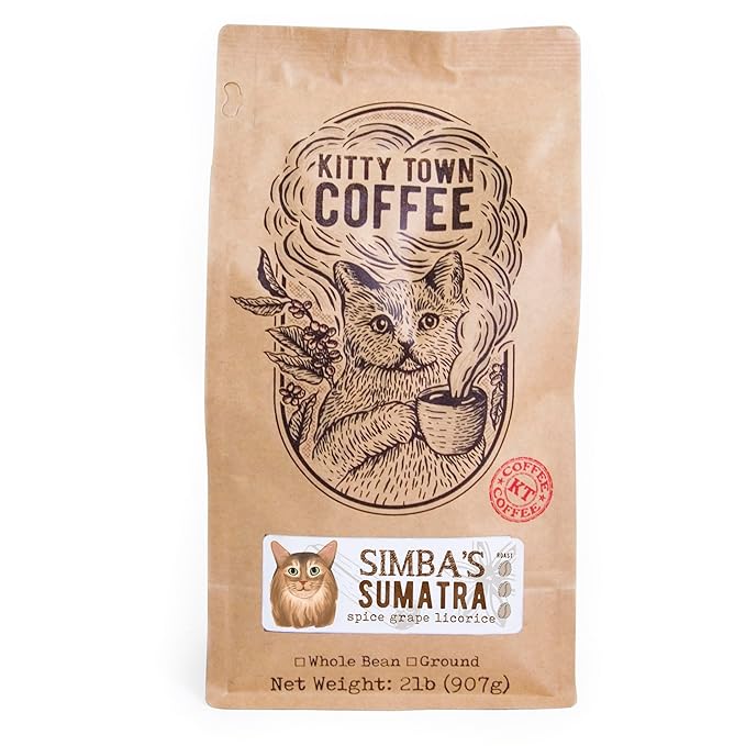 Kitty Town Coffee 2lb &amp 5lb Ground (Simba's Sumatra 2lb (32oz))
