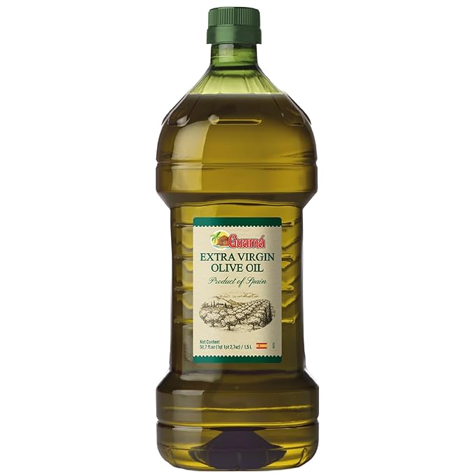 GUAMA - Olive Oil Extra Virgin - Extra Virgin Olive Oil Cold Pressed 51 fl Oz 1.5L Product of Spain for Cooking Salad &amp Dressing - Olive Oil Bottle Aceite de Oliva Extra Virgen Oil Olive