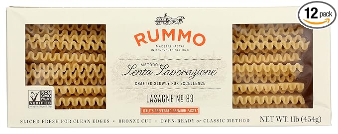 Rummo Lasagne Pasta No. 83 Kosher Non GMO 1 LB (Pack Of 12)