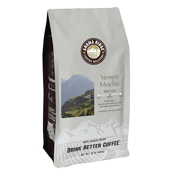 Aroma Ridge Yemen Coffee 1 lb Whole Bean FlavorSeal Bag | Medium Roast | Single Origin