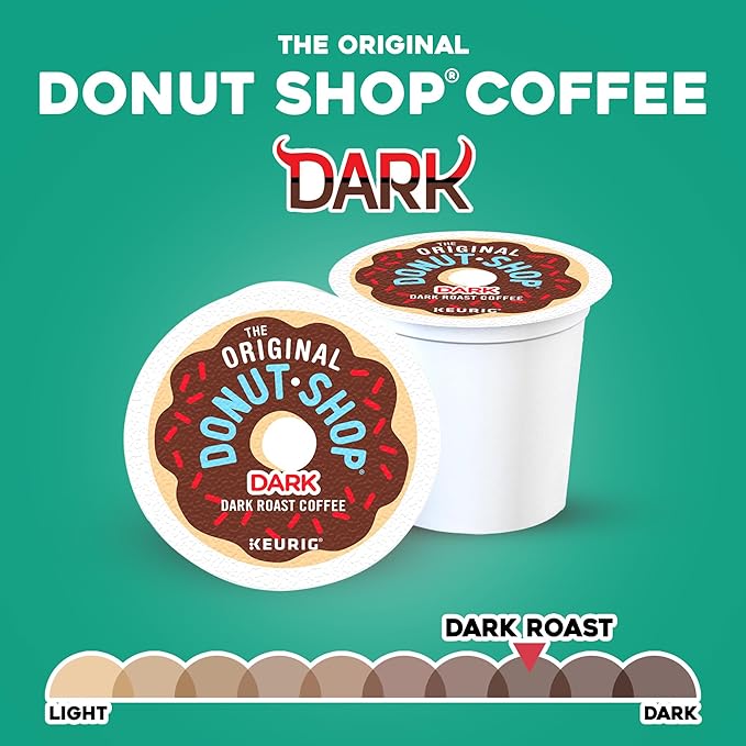 The Original Donut Shop Dark Keurig Single Serve K-Cup Pods Dark Roast Coffee Pods 32 Count