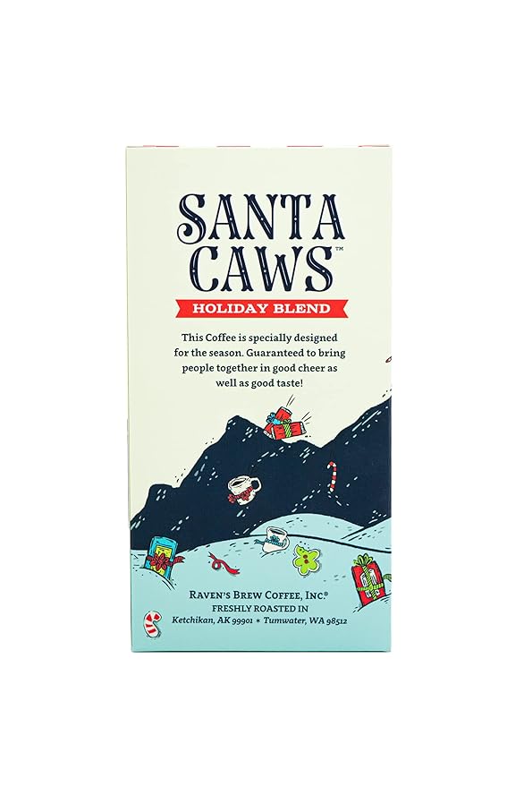 Raven's Brew Coffee Holiday Coffee Medium Roast Ground - Santa Caws
