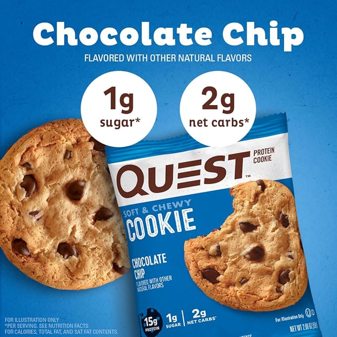 Quest Nutrition Mini Cookies &amp Cream Protein Bars High Protein Low Carb Keto Friendly 14 Count &amp Chocolate Chip Protein Cookie Keto Friendly High Protein Low Carb 12 Count