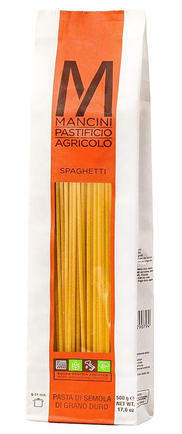 Mancini Pastificio Agricolo Pasta Mancini Handy Mini Gift Box - Includes Mezze ManicheFusilli LunghiSpaghetti and Spaghettoni Quadrati