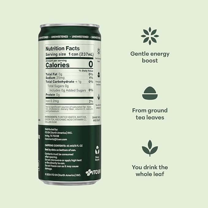 matcha LOVE Matcha + Green Tea Unsweetened 8 Ounce (Pack of 12)