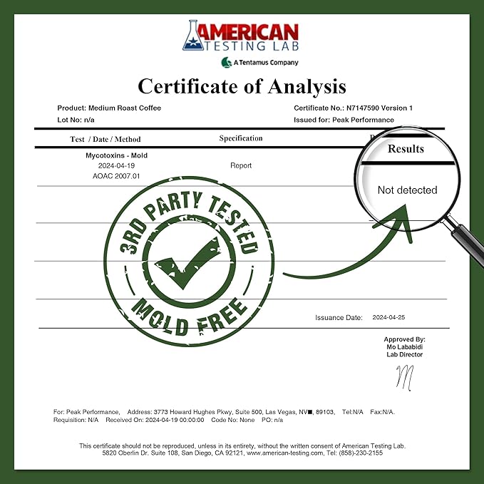 Peak Performance High Altitude Organic Coffee - Fair Trade Low Acid Non GMO and Beans Full of Antioxidants - Medium Roast Smooth Tasting USDA Certified Organic Ground Coffee Bag 12 oz