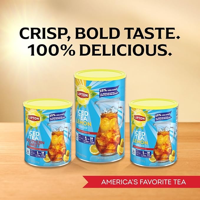 Lipton Southern Sweet Reduced Sugar Iced Tea Mix 28QT (Pack of 2)