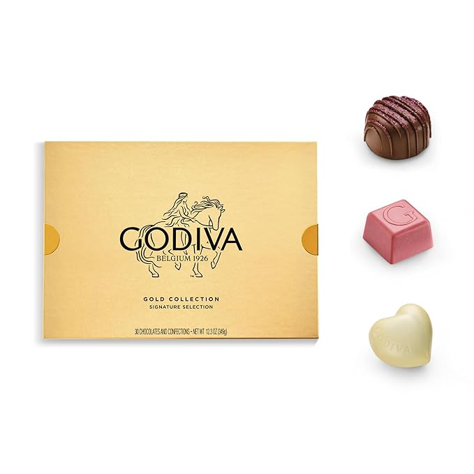 Godiva Gold Assorted Chocolate Gift Box Belgian Dark and Milk Chocolates with Pralinés Ganaches &amp Caramels Gourmet Gift for Birthdays Holidays Kosher 30 Pc
