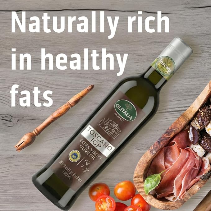 Olitalia Extra Virgin Olive Oil – Toscano IGP Italian Single Origin Limited Edition (3 Pack) – EVOO High in Polyfenol Cold Pressed Extracted and Bottled in Italy - ideal for Dressing.