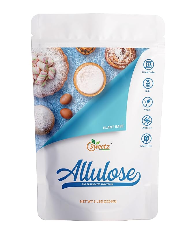 Allulose All Purpose Sweetener Total Servings 567 Zero Calorie Sweetener Sugar-Free Substitute for Baking Smoothies Coffee Low Carb Keto Diet Friendly Food | 5-LB