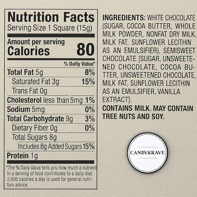 Ghrardlli Peppermint Bark Squares – Individually Wrapped Holiday Chocolate – White &amp Dark Chocolate with Peppermint Crunch – 1 lb Pack (Approx. 22–26 Squares) – Perfect for Christmas Gifts Candy