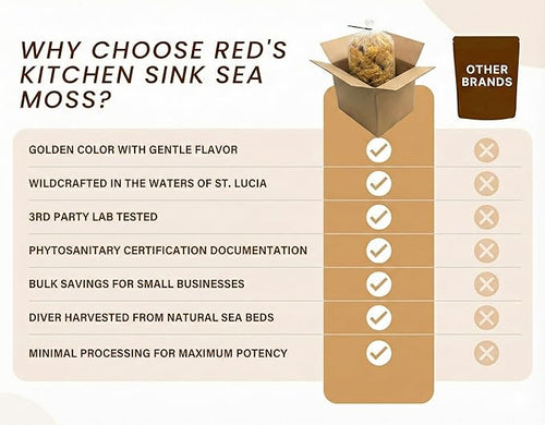 5 lb Bulk Raw Wildcrafted Sea Moss – Makes ~1100 oz Gel – Ideal for Juice Bars &amp Gel Makers (St. Lucia)