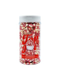 Pastry Chef's Boutique Red White Duo Blossom Belgian Chocolate Curls Topping for Cupcake Hot Cocoa Ice Cream Cookies Cake Decorating - 5 oz