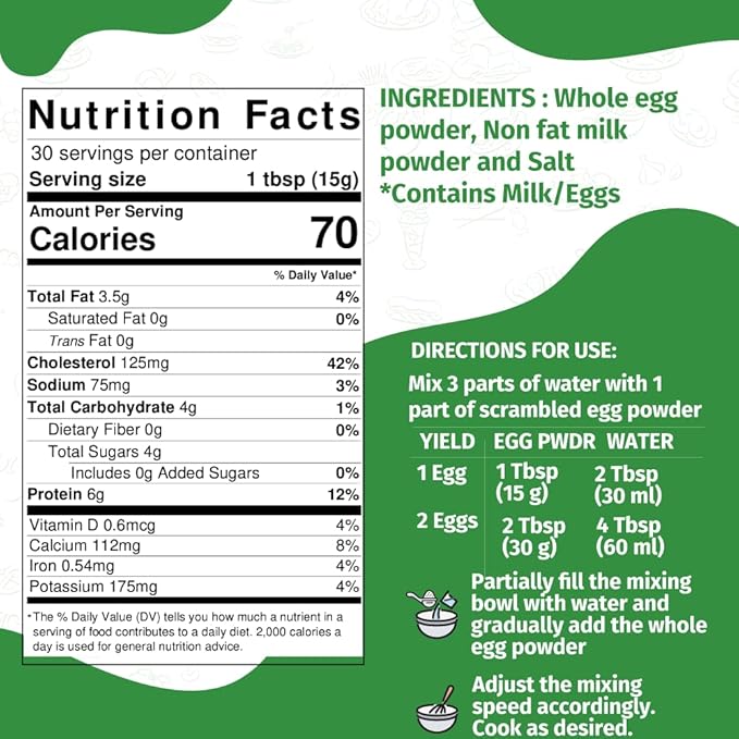 Eggylicious - PACK of 4 - Egg Scramble Mix – Made w/Hormones Free Whole Eggs/Protein Packed –Easy &amp Delicious Breakfast - For Outdoors/Camping/Backpacking – Preservatives Free-Easy Storing 1 lb Ja