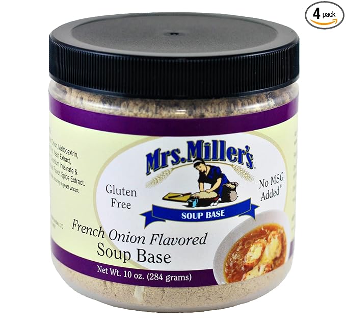 AmishTastes Mrs. Miller's French Onion Soup Base Gluten Free No MSG 10 oz. (Pack of 4)