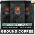 Copper Moon Ground Coffee Costa Rican Blend 12 Ounce Bags (Pack of 3) 36 Ounces
