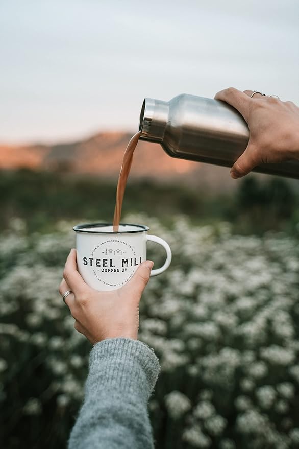 Steel Mill Coffee Co. Maple Bourbon Flavored Coffee - 2 LB Whole Bean Medium Roast 100% Arabica Vegan Gluten-Free Sugar-Free Colombian Origin