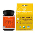 Wedderspoon Raw Premium Manuka Honey KFactor 16+ &amp Wedderspoon Organic Manuka Honey Drops Lemon + Bee Propolis Unpasteurized Perfect Remedy For Dry Throats