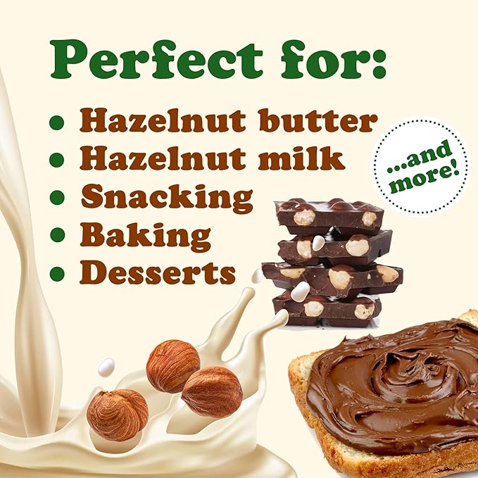 Food to Live Organic Hazelnuts 2 Pounds – Non-GMO Raw Filberts Whole Shelled Unsalted Kosher Vegan Bulk. Crunchy Wholesome Snack. Great for Baking Trail Mixes