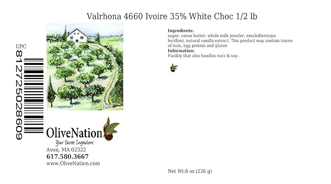 Valrhona 4660 Ivoire Feve 35% White Chocolate Callets from OliveNation - 1/2 pound