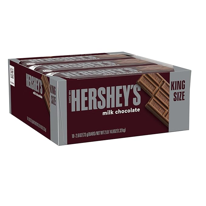 HERSHEY'S Milk Chocolate King Size Candy Bars 2.6 oz (18 Count)