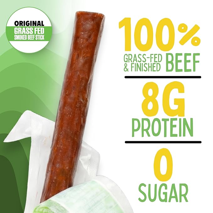 Original Sogo Snacks No Sugar 100% Grass-fed &amp Grass-finished Non-GMO Beef Sticks. No Added Nitrates Gluten Soy MSG Dairy Nuts. Keto Whole Paleo Friendly (Original 1-oz 72 Count)