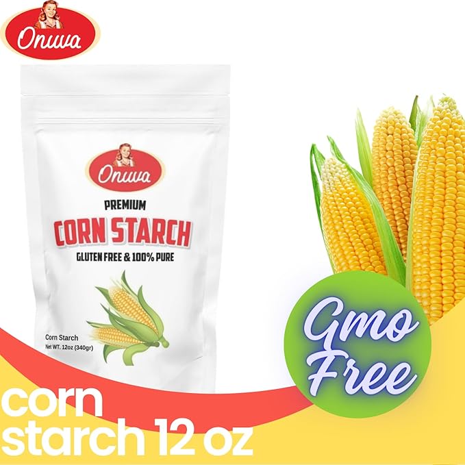 Onuva's Corn Starch (12 oz 340g) - Gluten Free - Vegan - Thickener For Sauces Soup &amp Gravy