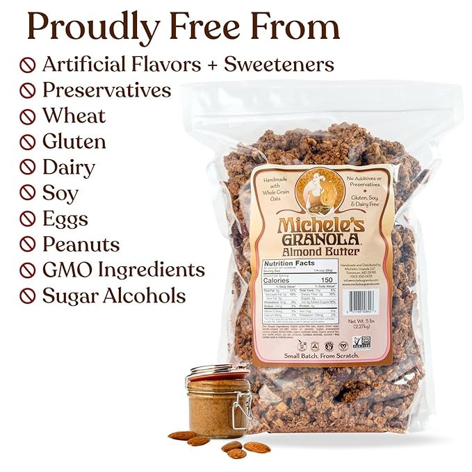 Michele's Granola Original and Almond Butter Gluten-Free &amp Non-GMO 5lb Bulk Bag Pack of 2