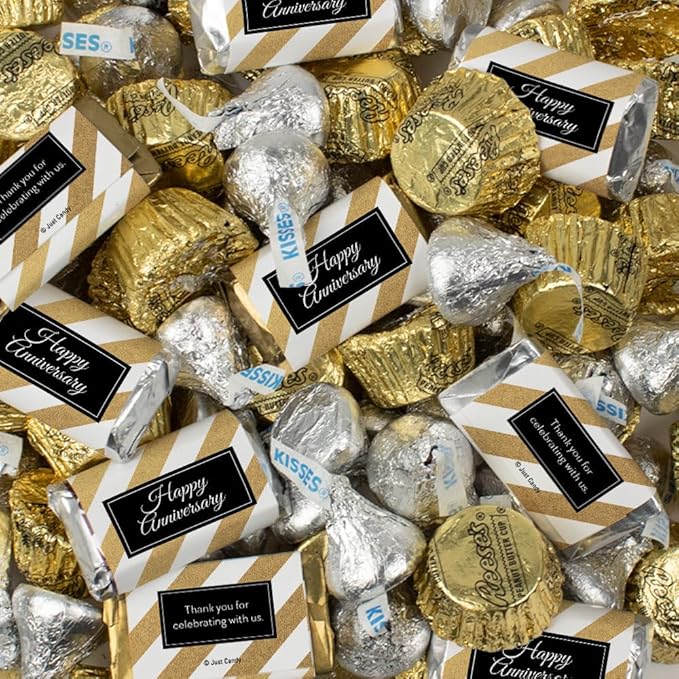 110 Pcs Happy Anniversary Candy Chocolate Party Favors (1.62 lbs Approximately 110 pieces)
