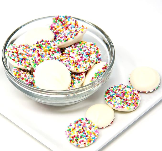 Chocolate Nonpareils - 1.25 Lb (20 Oz) Tub (White Chocolate Nonpareils)
