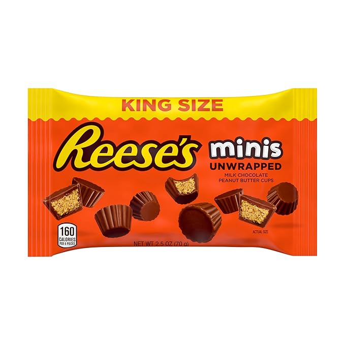 REESE'S Chocolate Peanut Butter Candy Minis King Size (Pack of 16)