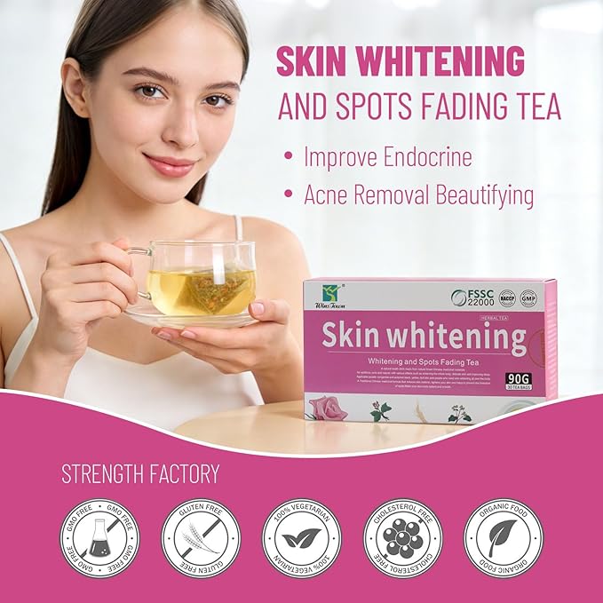 Skin Whitening and Spots Fading Tea Improve Endocrine Acne Removal Beautifying 30 Tea Bags