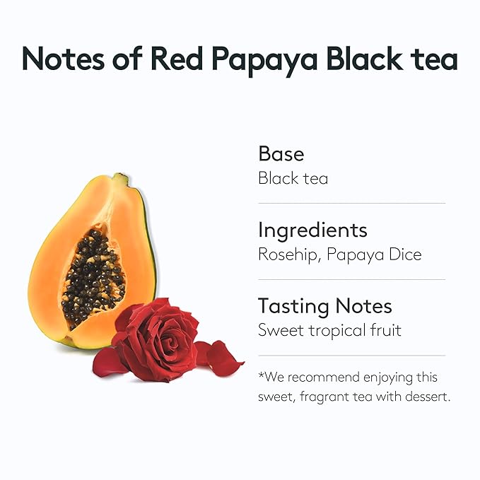 OSULLOC Peach Papaya Black Tea | Sweet Fruit Tea | 20 Pyramid Tea Bags 1.76oz