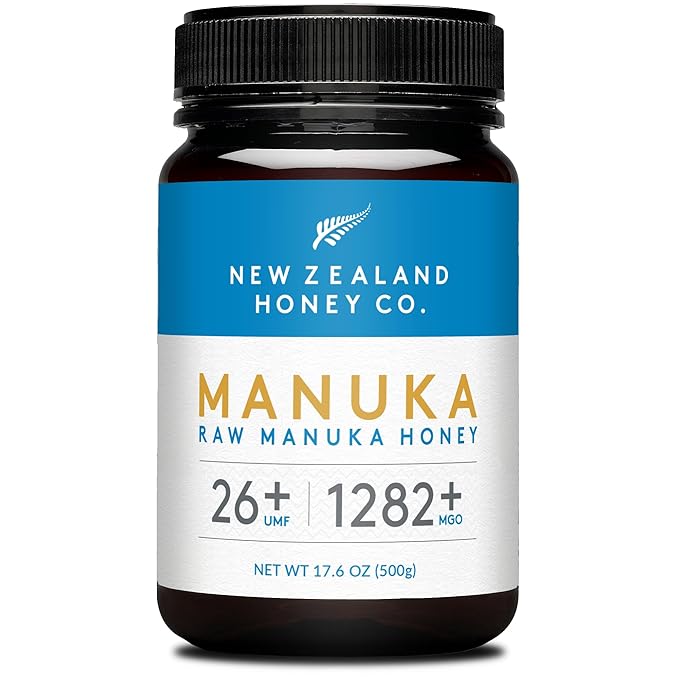 New Zealand Honey Co. Pure Manuka Honey | Manuka Honey UMF 26+ / MGO 1282+ | 17.6oz | 1.1 lb. (500g)