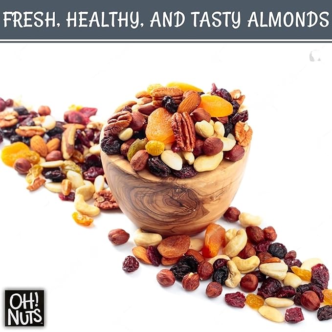 Oh! Nuts Almonds Raw Individual Nut Snacks for On-the-Go - 12 Convenient Nut Snacks for School - Bulk Nuts Variety - Individual Packs (1.5 oz Each)