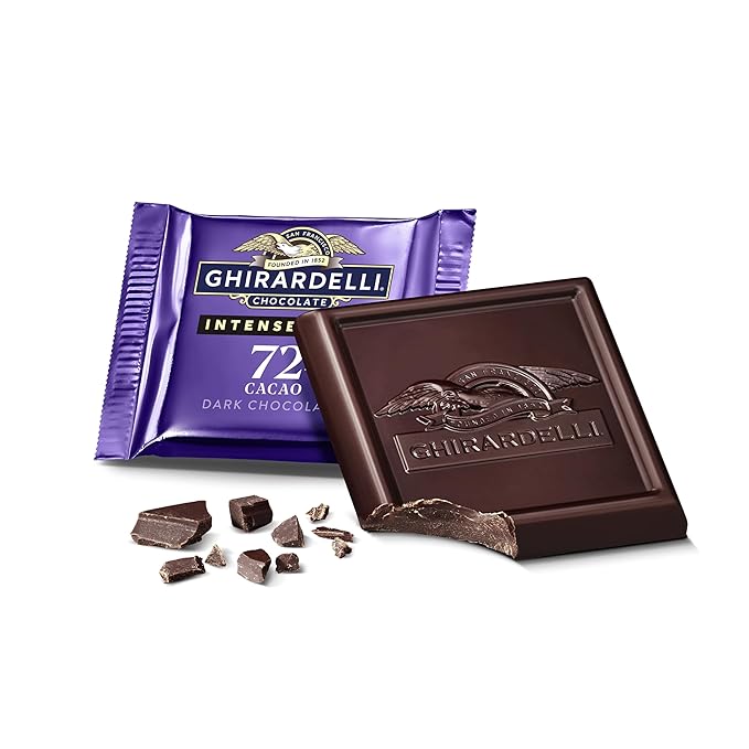 GHIRARDELLI INTENSE DARK 72% Cacao Dark Chocolate SQUARES Case Pack (540 ct) Premium Individually Wrapped Dark Chocolate
