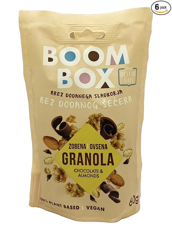 BOOM BOX High Protein Chocolate Oat Granola - 300g Energizing and Indulgent Breakfast (60G Mueseli-choco)
