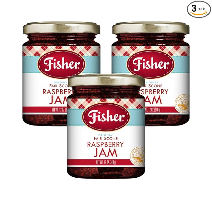 Fisher Fair Scone Raspberry Jam Made with Real Raspberries as the #1 Ingredient 12 Oz (pack of 3)